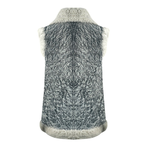 Parajumpers Sax Shearling Nine Iron Grey Leather Gilet Sax Shearling 765
